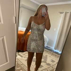12th Tribe Silver/Iridescent Sequin Mini dress